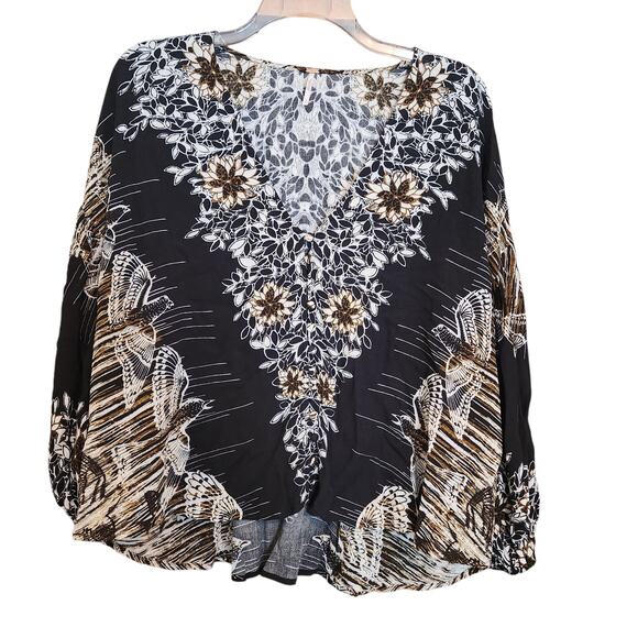 Free People Birds of a Feather Deep V-neck Peasant Blouse sz Small - Picture 1 of 15